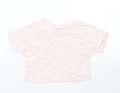 Matalan Girls Pink   Cropped T-Shirt Size 7 Years