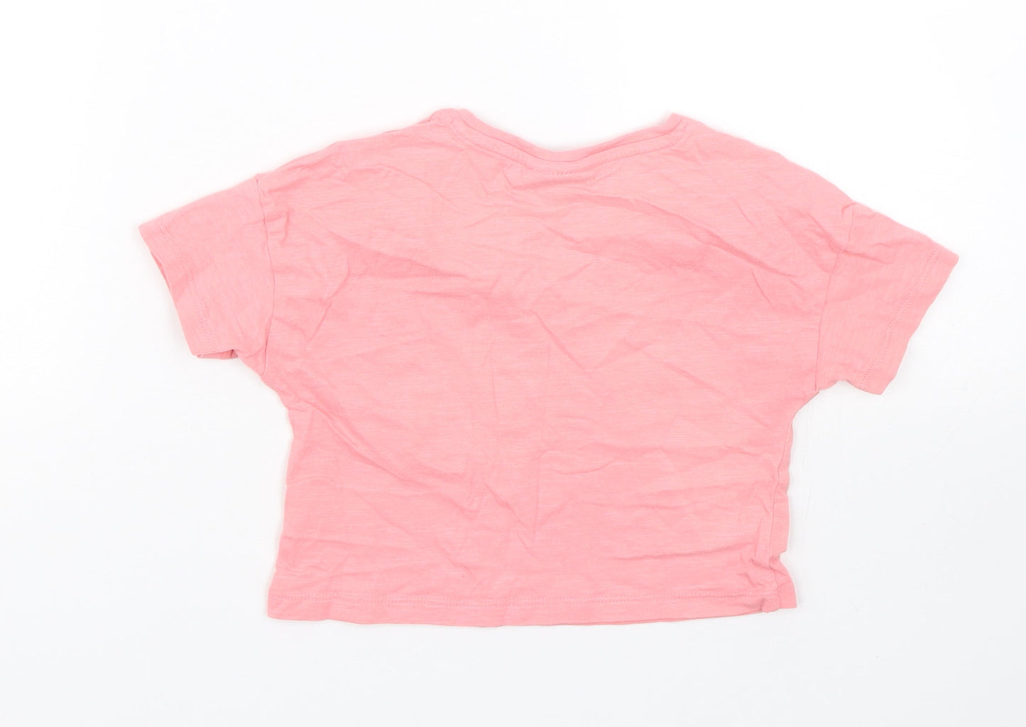 Matalan Girls Pink   Cropped T-Shirt Size 7 Years