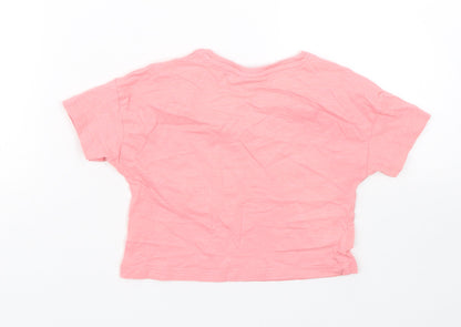 Matalan Girls Pink   Cropped T-Shirt Size 7 Years