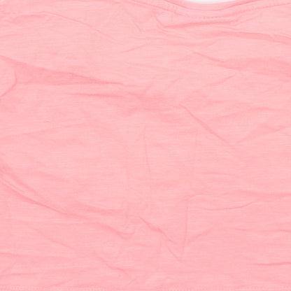 Matalan Girls Pink   Cropped T-Shirt Size 7 Years