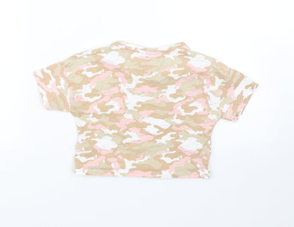 Matalan Girls Multicoloured Camouflage  Cropped T-Shirt Size 7 Years