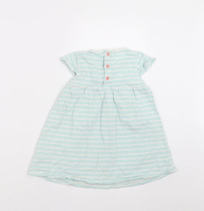 TU Girls Green Striped  T-Shirt Dress  Size 18-24 Months