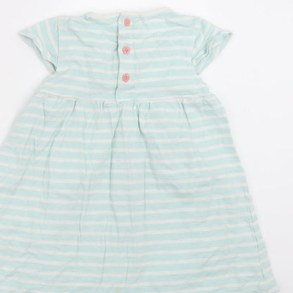 TU Girls Green Striped  T-Shirt Dress  Size 18-24 Months