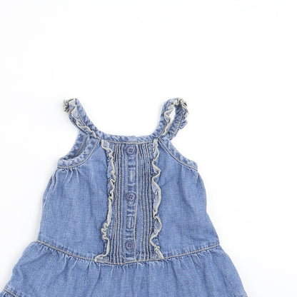 George Girls Blue  Denim Trapeze & Swing  Size 9-12 Months