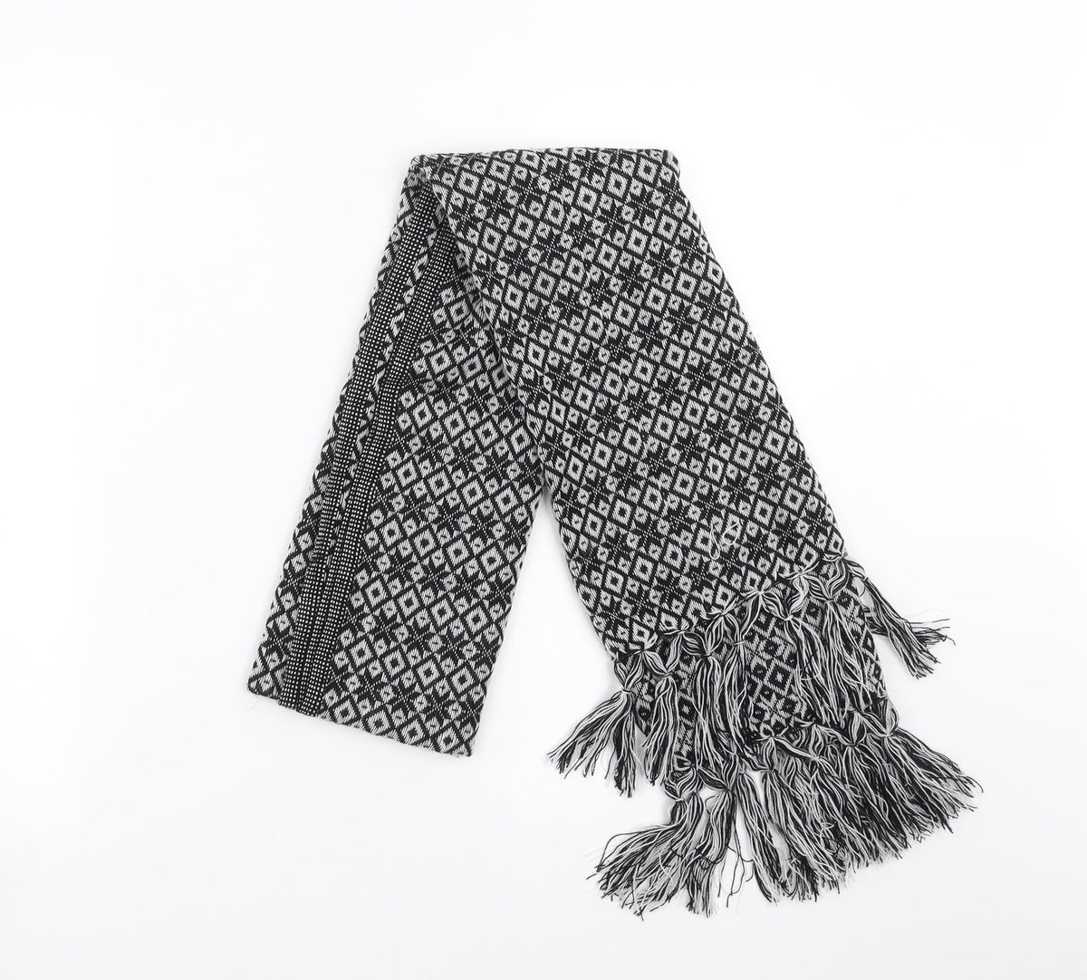 Preworn Womens Black Geometric   Scarf