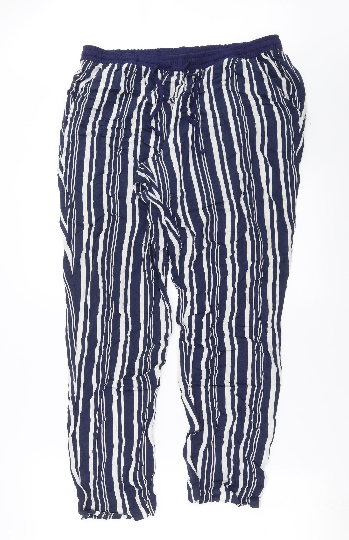 Maine New England Womens Blue Striped  Trousers  Size 16 L31 in