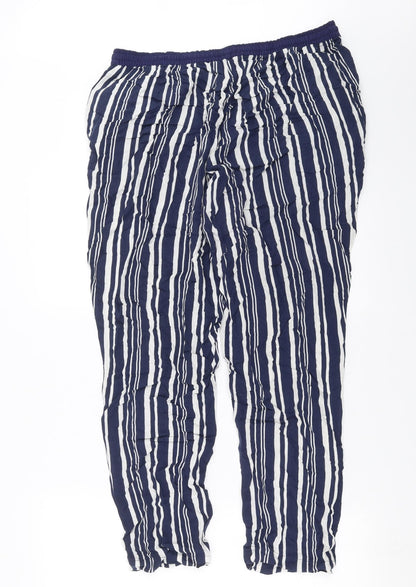 Maine New England Womens Blue Striped  Trousers  Size 16 L31 in