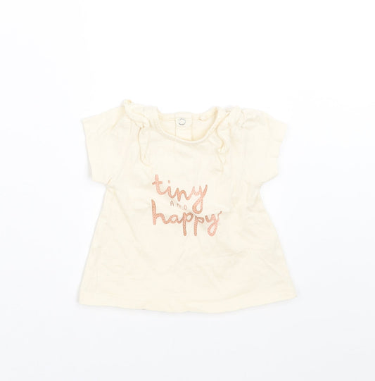 TU Baby Ivory   Basic T-Shirt Size 3-6 Months  - TINY & HAPPY