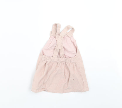Marks and Spencer Girls Pink  Corduroy Pinafore/Dungaree Dress  Size 6-9 Months