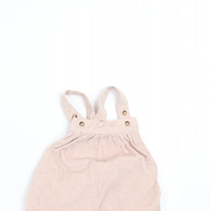 Marks and Spencer Girls Pink  Corduroy Pinafore/Dungaree Dress  Size 6-9 Months