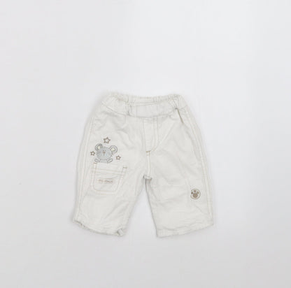 BHS Girls White    Trousers Size Newborn  - Embroidered detail