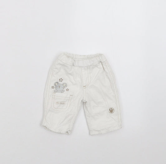 BHS Girls White    Trousers Size Newborn  - Embroidered detail