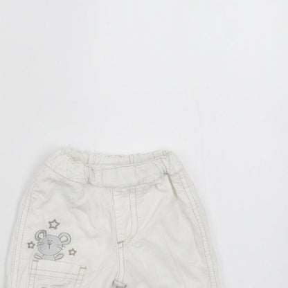 BHS Girls White    Trousers Size Newborn  - Embroidered detail