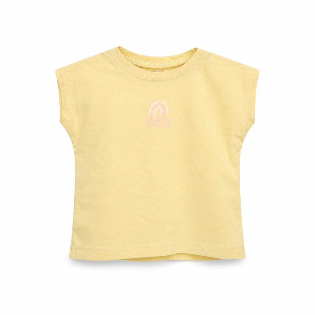 George Girls Yellow   Basic T-Shirt Size 0-3 Months  - rainbow