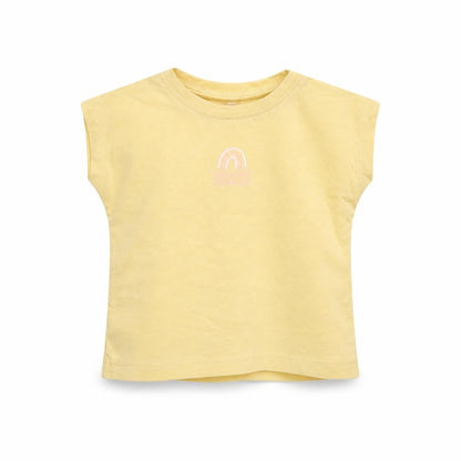 George Girls Yellow   Basic T-Shirt Size 0-3 Months  - rainbow