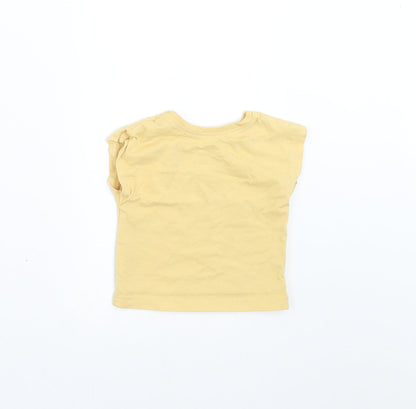 George Girls Yellow   Basic T-Shirt Size 0-3 Months  - rainbow