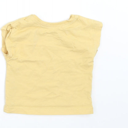 George Girls Yellow   Basic T-Shirt Size 0-3 Months  - rainbow