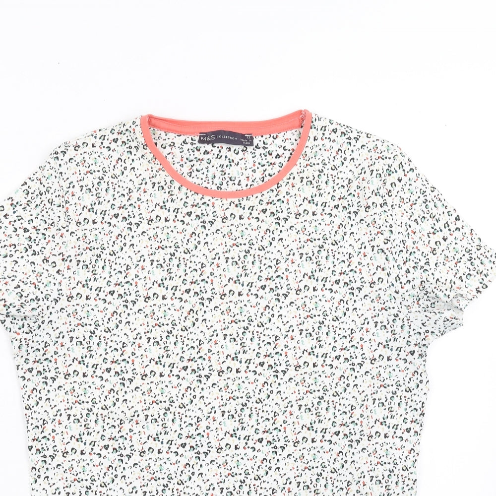 Womens UK Size 12 Marks and Spencer White Basic T-Shirt