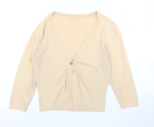 Womens UK Size M Preworn Beige Cardigan Jumper