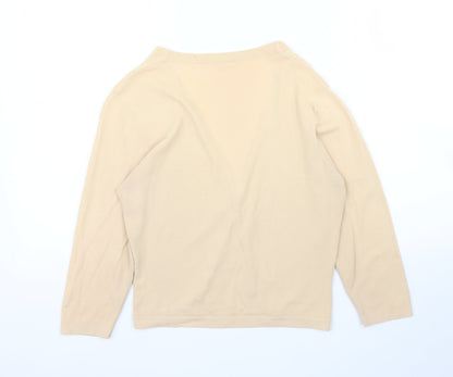 Womens UK Size M Preworn Beige Cardigan Jumper