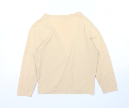Womens UK Size M Preworn Beige Cardigan Jumper