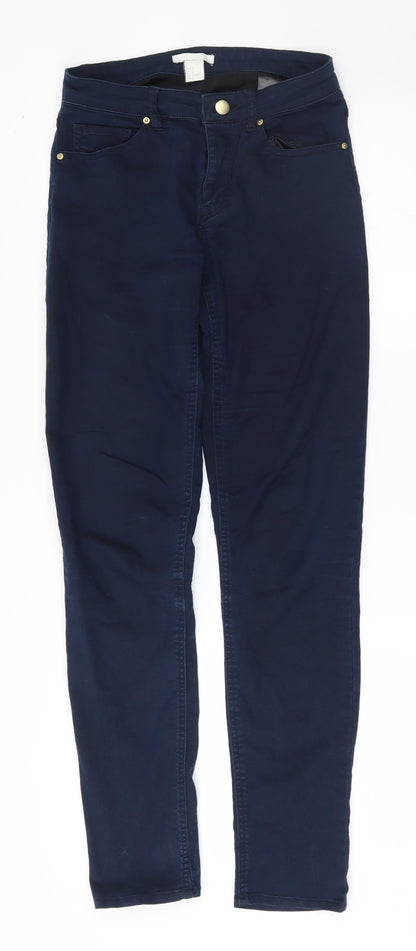 Womens UK Size 34 H&M Regular Fit Skinny Blue Jeans