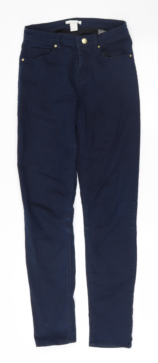 Womens UK Size 34 H&M Regular Fit Skinny Blue Jeans