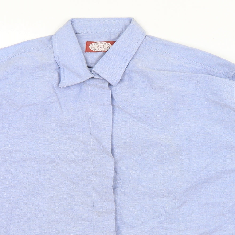 Antica Camiceria Mens Blue    Button-Up Size L