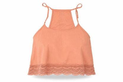 Womens UK Size 14 Boohoo Orange Cropped Tank