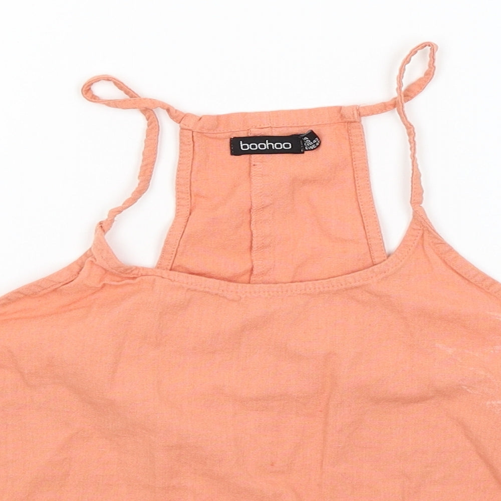 Boohoo Womens Orange   Cropped Tank Size 14
