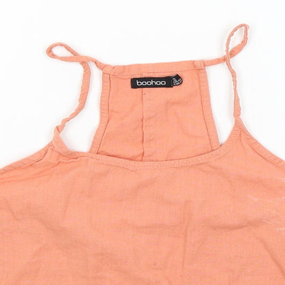 Boohoo Womens Orange   Cropped Tank Size 14