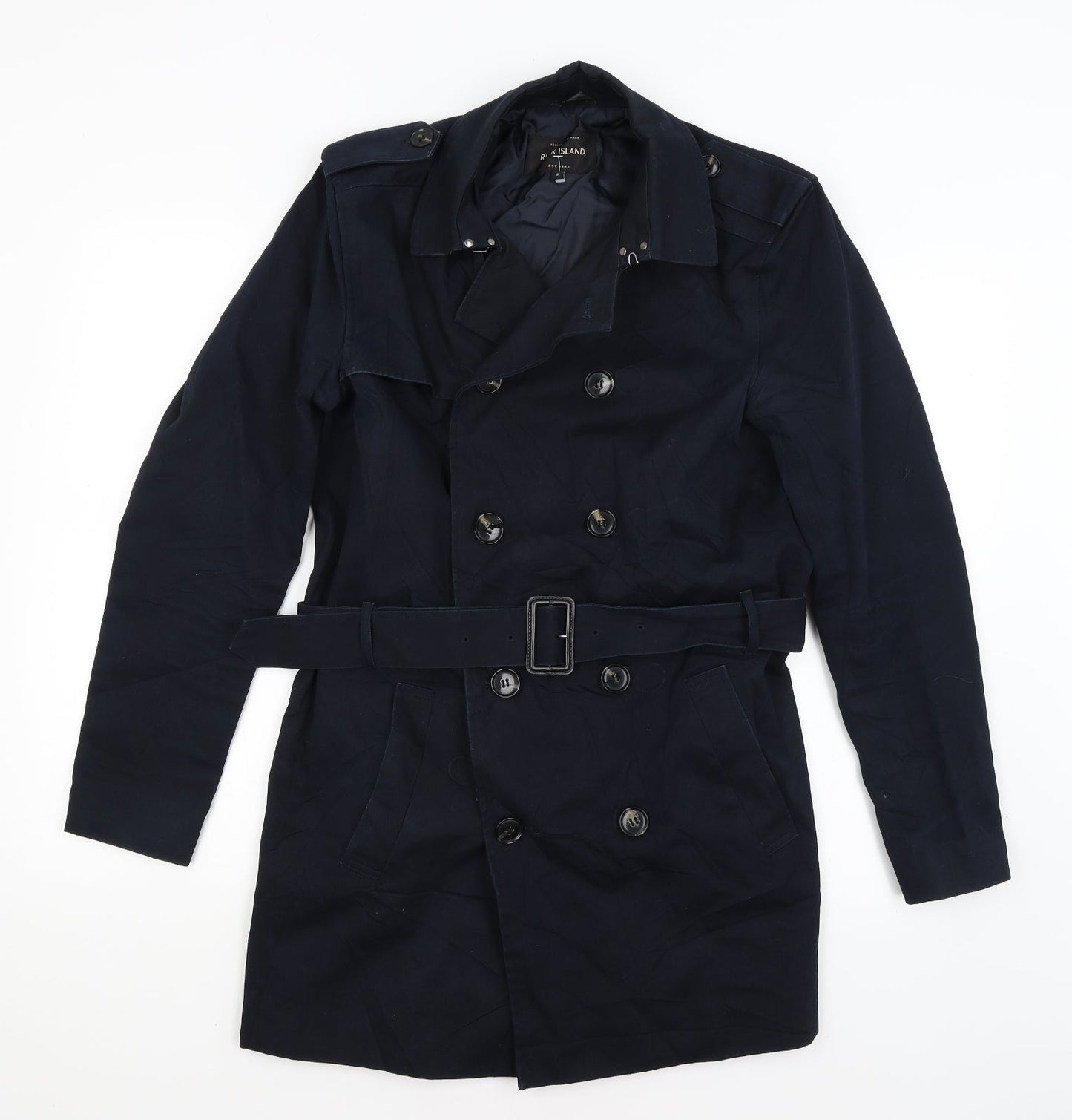 Womens UK Size S River Island Blue Overcoat