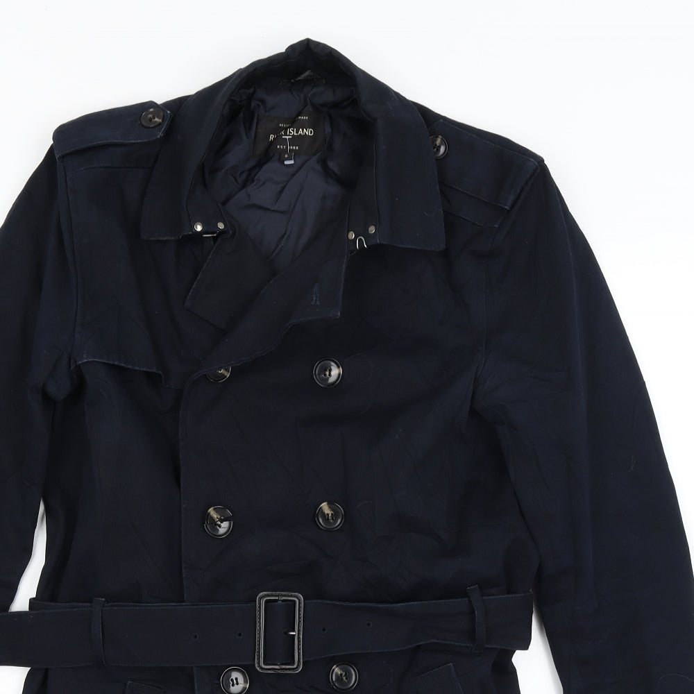 Womens UK Size S River Island Blue Overcoat