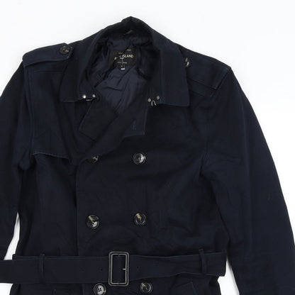 Womens UK Size S River Island Blue Overcoat