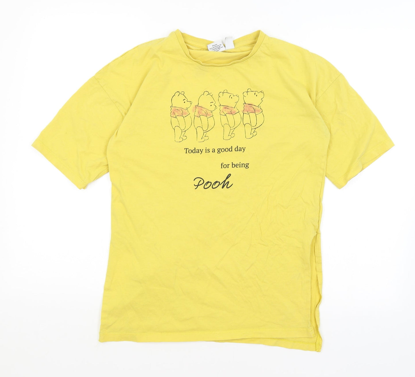 Womens UK Size 2XS Disney Yellow Basic T-Shirt