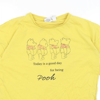 Womens UK Size 2XS Disney Yellow Basic T-Shirt