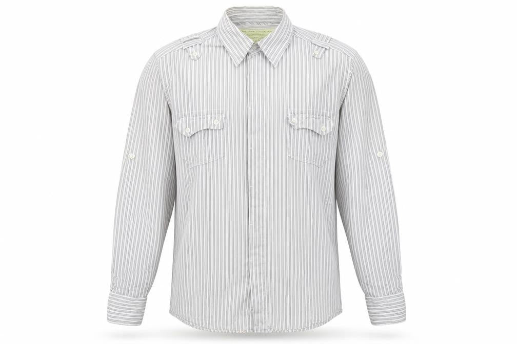 Mens UK Size XL Preworn Grey  Button-Up Long Sleeve Casual Shirt