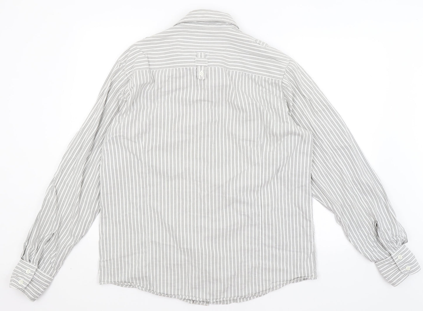 Mens UK Size XL Preworn Grey  Button-Up Long Sleeve Casual Shirt