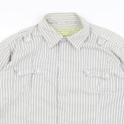 Mens UK Size XL Preworn Grey  Button-Up Long Sleeve Casual Shirt