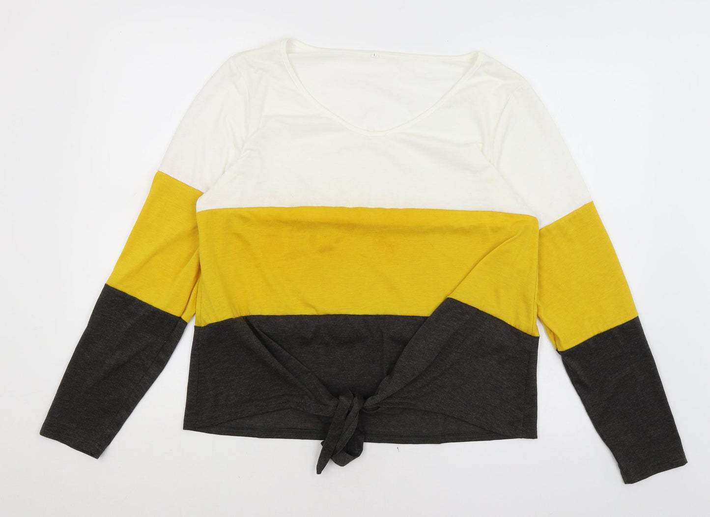 Womens UK Size L Preworn White Pullover Jumper