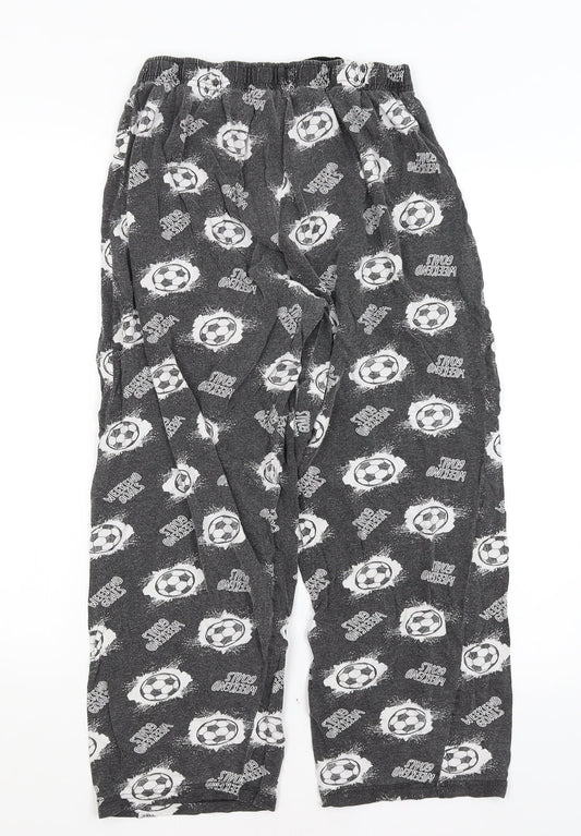 B&M Boys Grey Solid   Pyjama Pants Size L  - Football