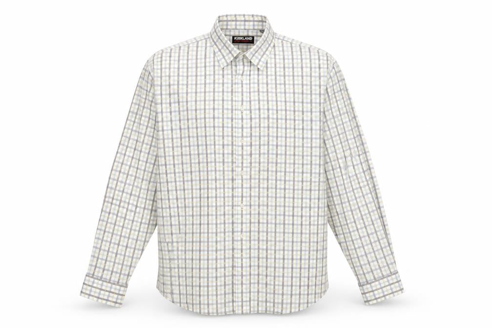 Mens UK Size L Kirkland White  Button-Up Long Sleeve Casual Shirt