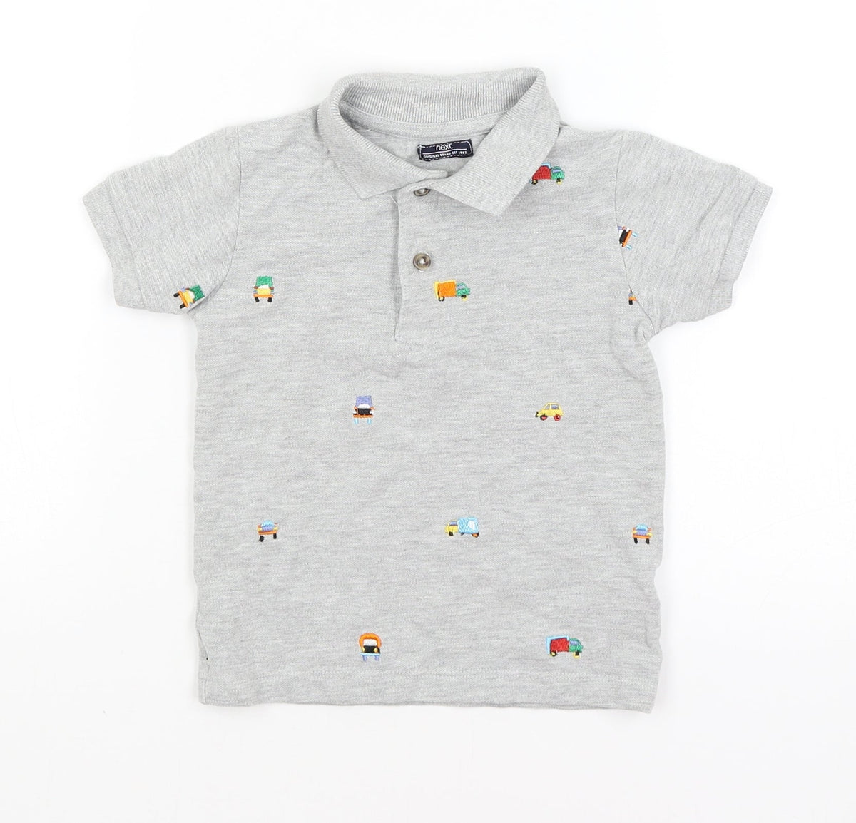 NEXT Baby Grey   Basic Polo Size 18-24 Months  - Trucks