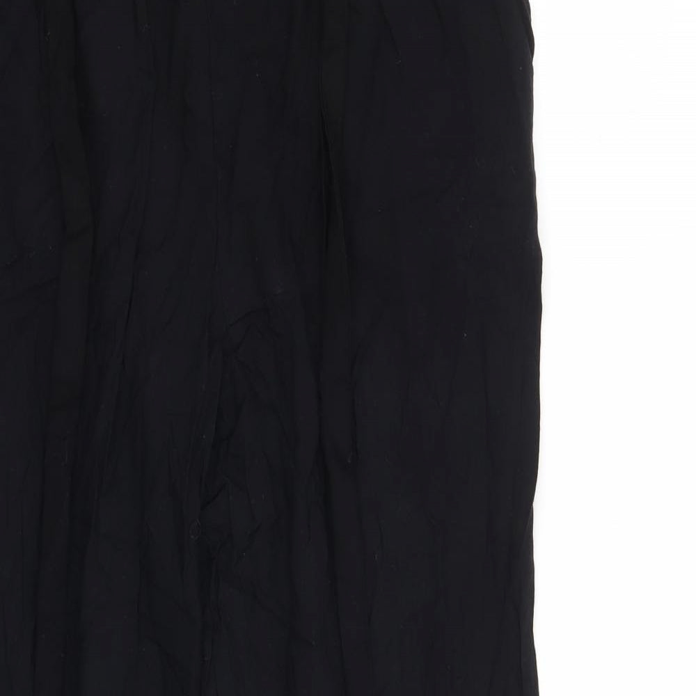 Womens UK Size 4 H&M Regular Fit Cropped Black Trousers
