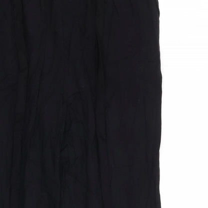 Womens UK Size 4 H&M Regular Fit Cropped Black Trousers