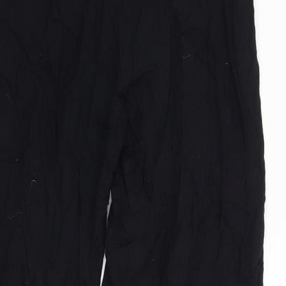 Womens UK Size 4 H&M Regular Fit Cropped Black Trousers