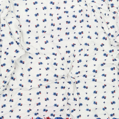 George Womens White Geometric  Basic Blouse Size 8