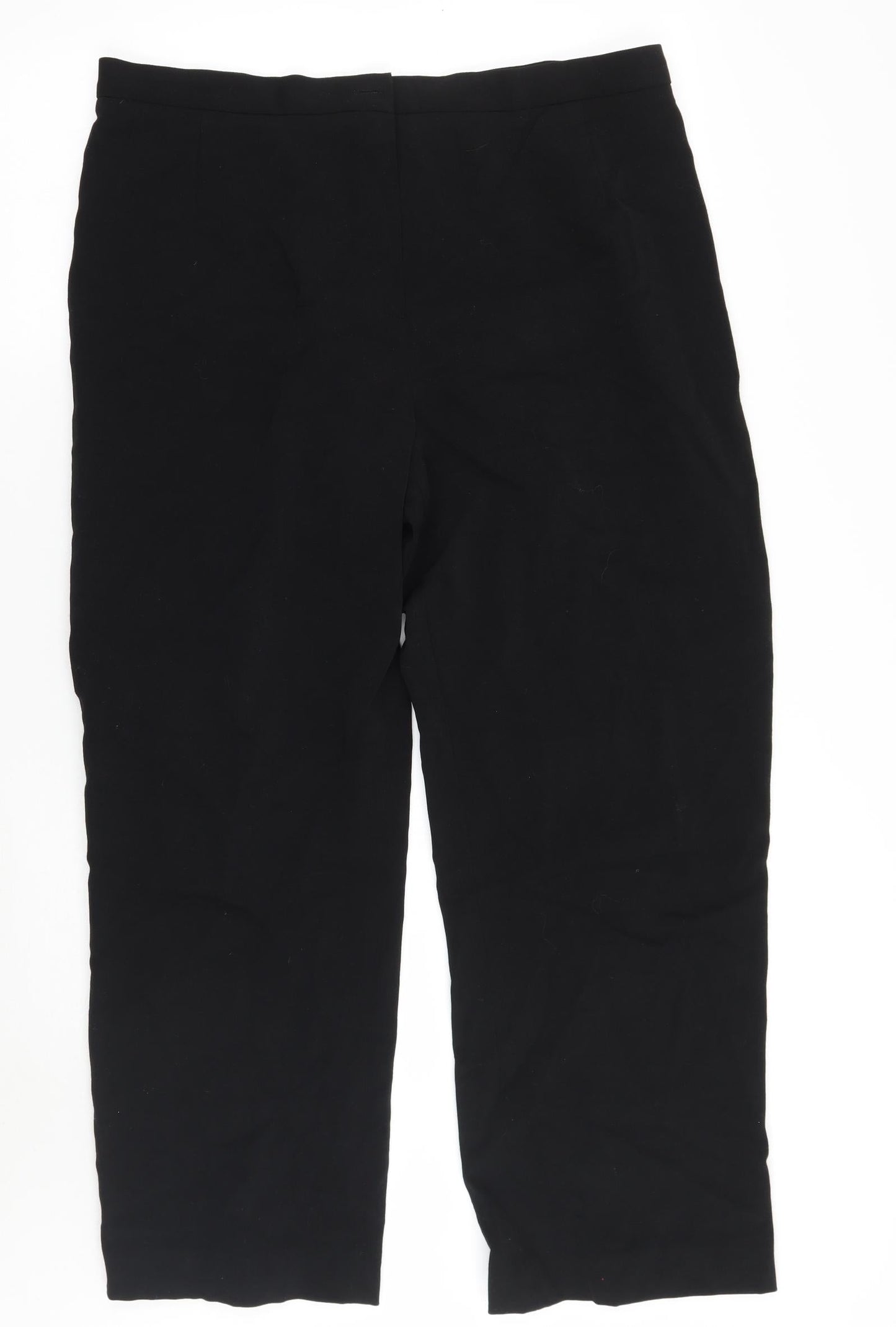 Womens UK Size 34 Preworn Regular Fit  Black Trousers