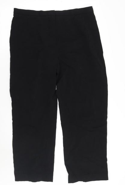 Womens UK Size 34 Preworn Regular Fit  Black Trousers