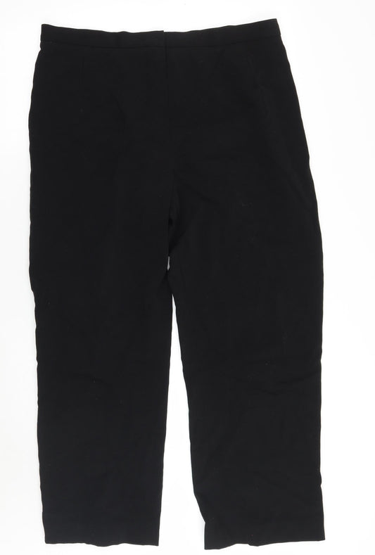 Womens UK Size 34 Preworn Regular Fit  Black Trousers
